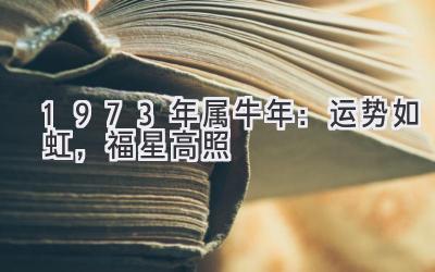  1973年属牛2020年：运势如虹，福星高照 