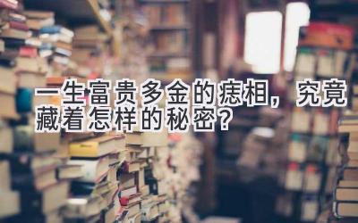  一生富贵多金的痣相，究竟藏着怎样的秘密？ 