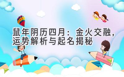  2020鼠年阴历四月：金火交融，运势解析与起名揭秘 