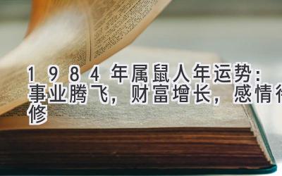  1984年属鼠人2020年运势：事业腾飞，财富增长，感情待修 