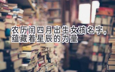  2020 农历闰四月出生女孩名字，蕴藏着星辰的力量 