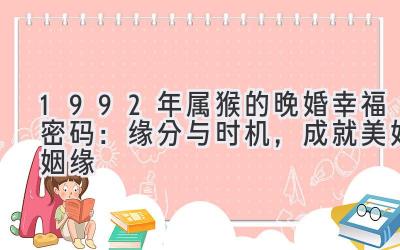  1992年属猴的晚婚幸福密码：缘分与时机，成就美好姻缘 