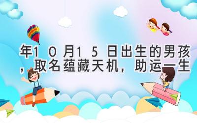  2020年10月15日出生的男孩，取名蕴藏天机，助运一生 